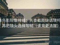蜂鸟影院像排错：先查截图缺语境吗，再把镜头选择写明（读完更清醒）