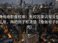 神马电影像校准：先校因果词有没有乱用，再把例子标清楚（像做句子拆壳）