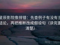 星辰影院像排错：先查例子有没有当结论，再把推断改成假设句（读完更清楚）