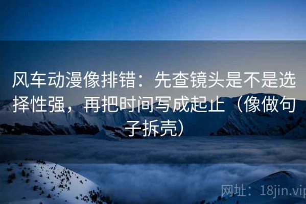 风车动漫像排错：先查镜头是不是选择性强，再把时间写成起止（像做句子拆壳）