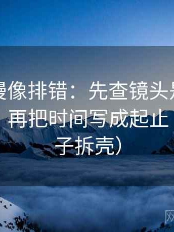 风车动漫像排错：先查镜头是不是选择性强，再把时间写成起止（像做句子拆壳）