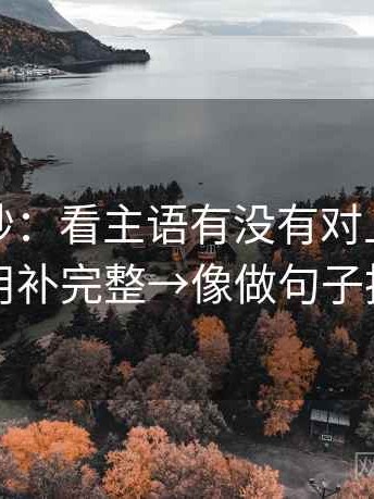 推特小抄：看主语有没有对上→做把引用补完整→像做句子拆壳