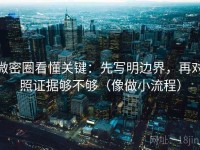 微密圈看懂关键：先写明边界，再对照证据够不够（像做小流程）