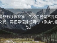 番茄影视像校准：先校口径是不是没交代，再把导语拆成两句（像换句话说）