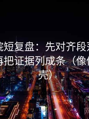 星空影院短复盘：先对齐段落是不是跳层，再把证据列成条（像做句子拆壳）
