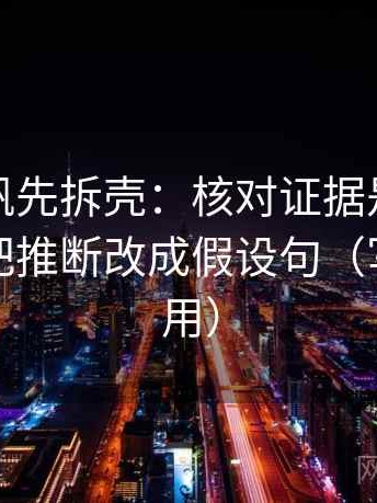 读爱一帆先拆壳：核对证据是不是不够后再把推断改成假设句（写作也能用）