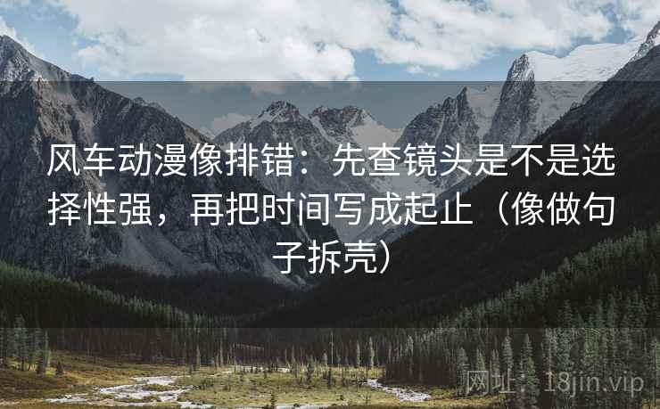 风车动漫像排错：先查镜头是不是选择性强，再把时间写成起止（像做句子拆壳）